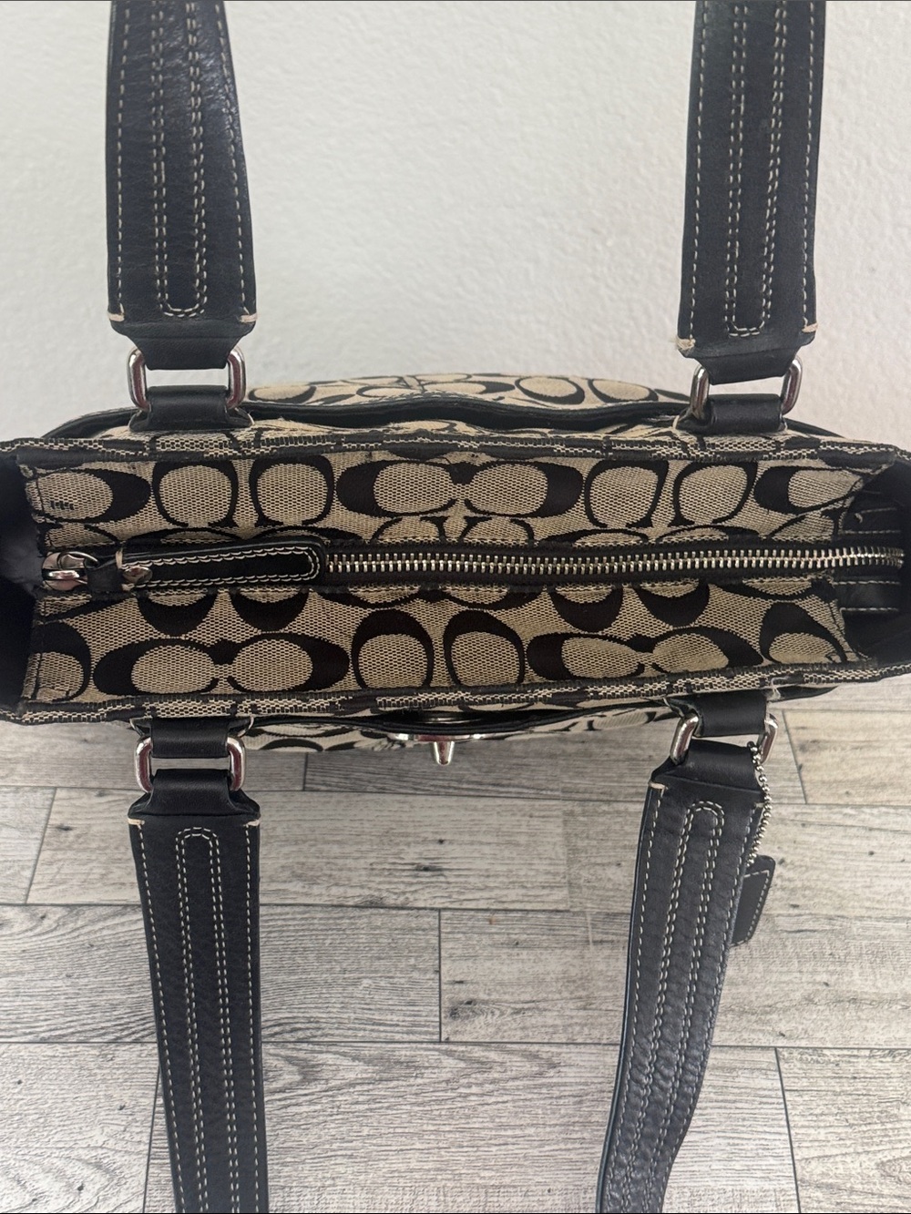 Coach Hampton Signature Turnlock Tote - Picture 13 of 15